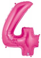 1 Folienballon Zahl 4  pink 